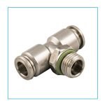 T automatico maschio cilindrico INOX